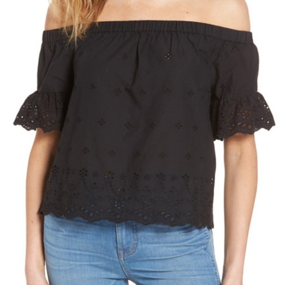 Madewell Tops - Madewell Off the Shoulder Eyelet Blouse, NWT